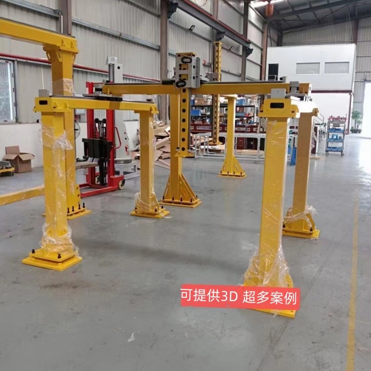 有龙门桁架机械手，机器人第七轴（地轨）以及立体库仓储设备