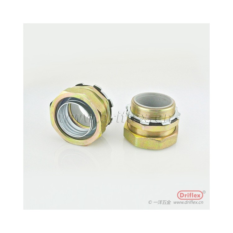 铁镀锌六角方帽金属软管接头外螺纹软管连接器G3/8"-G4"