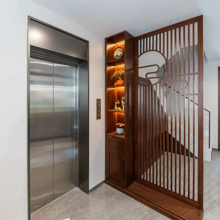 新中式家用别墅电梯 极简不锈钢轿厢 自建房室内加装定制