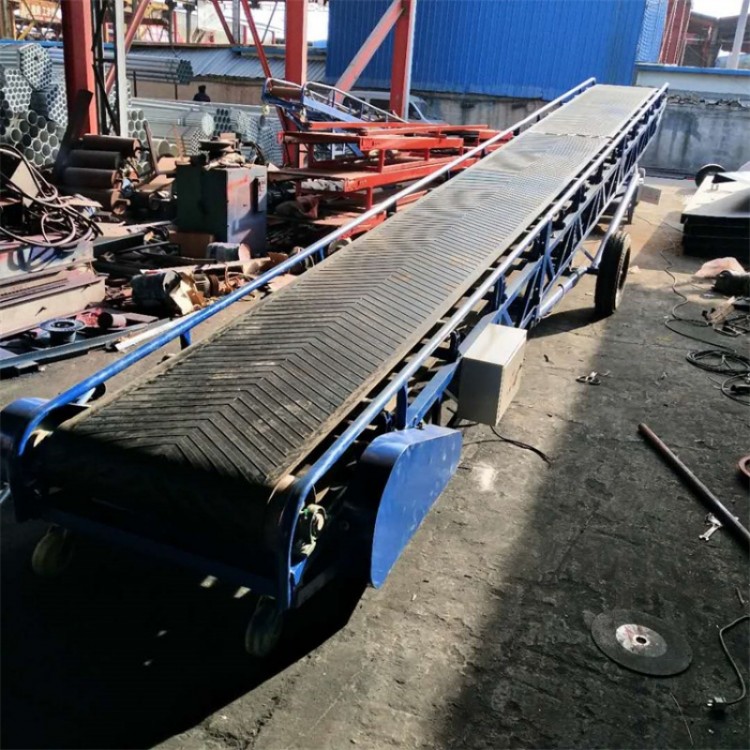 可移动式爬坡输送机 电动升降皮带机