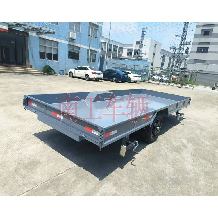 ATV拖车0.8吨轻型铁板实心护栏全挂车