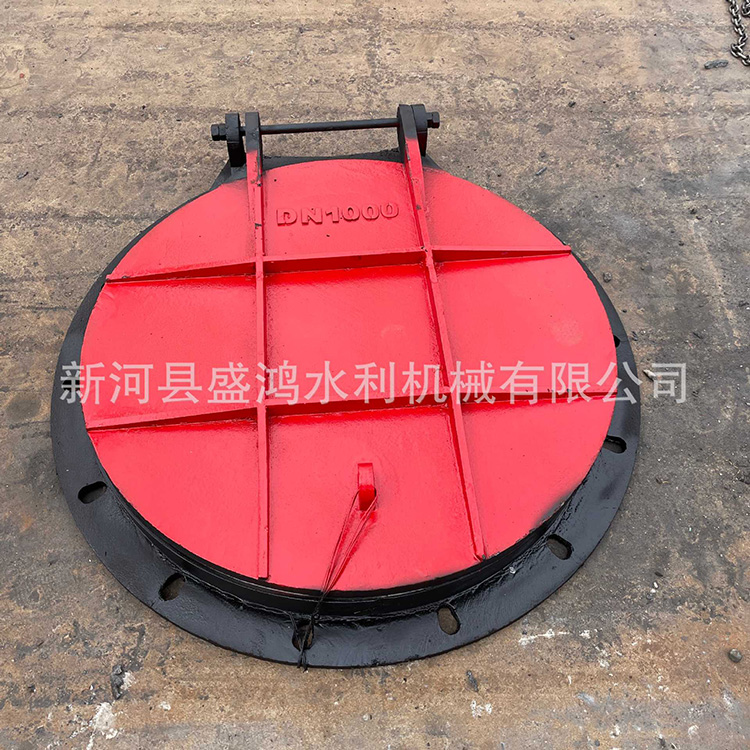 铸铁拍门污水处理管道侧翻式拍门圆形铸铁圆拍门