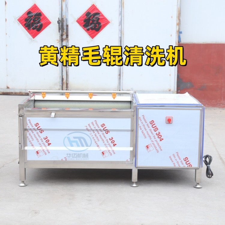黄精清洗机厂家 三七天麻中药材清洗机 土豆红薯毛辊清洗机