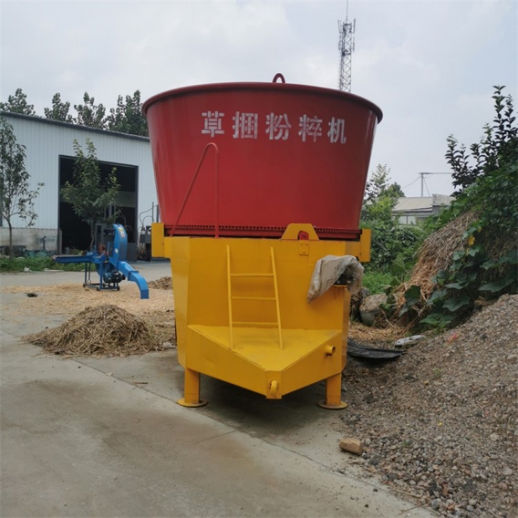 转盘式稻草秸秆破碎机 圆盘草捆粉碎机