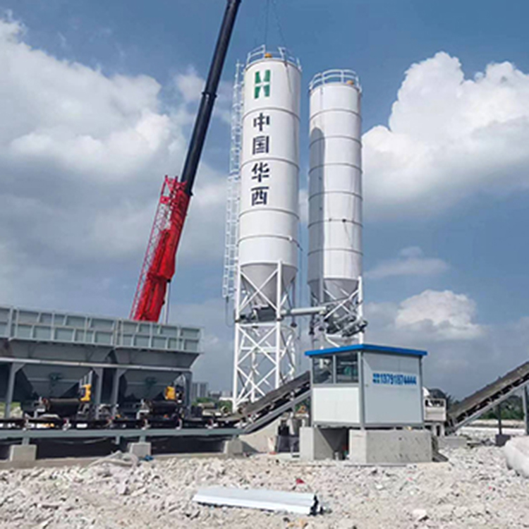 WDJ800型水稳拌和站配立式水泥仓