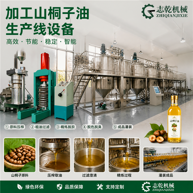 生产山桐子油榨油设备 加工食用油机器 毛油除渣脱酸脱水脱臭