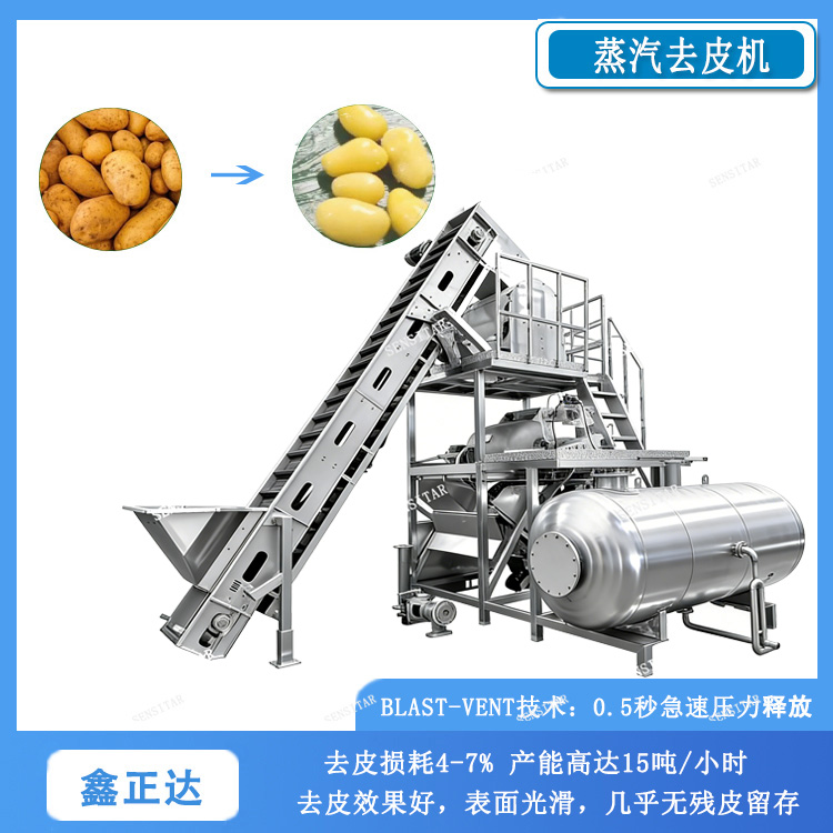 土豆蒸汽去皮机 红薯全自动脱皮设备