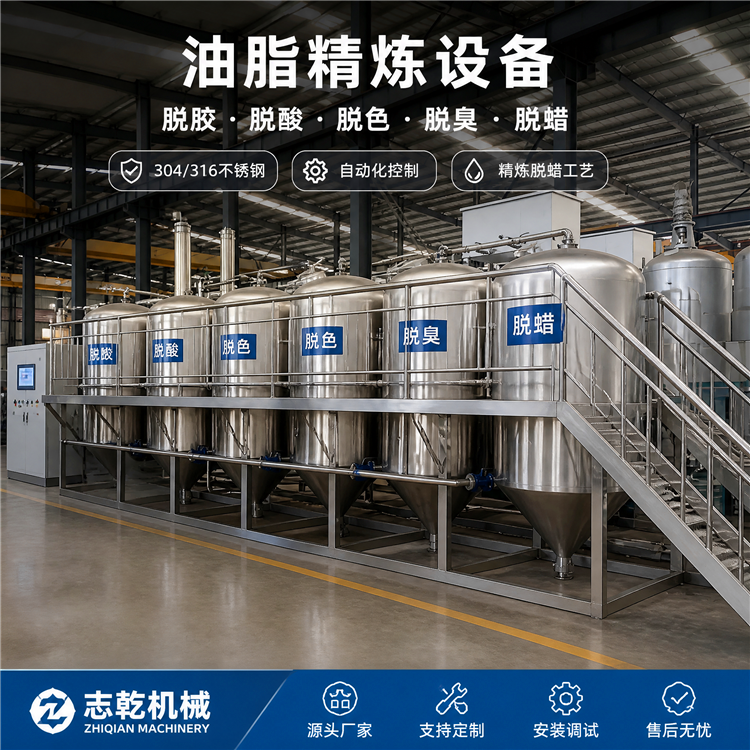 食用油精炼设备 山茶油深加工设备 志乾提炼菜籽油设备
