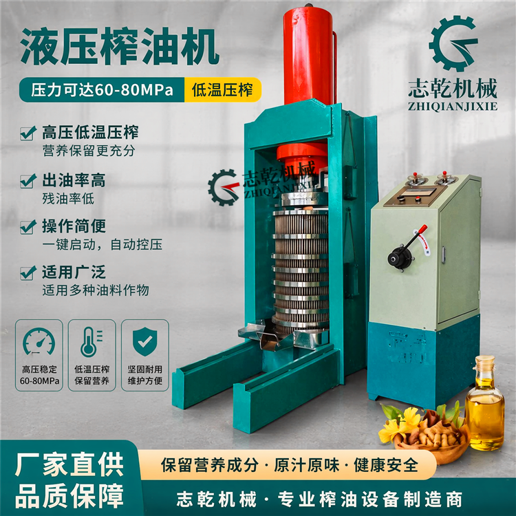 低温冷榨液压榨油机 茶籽油专用压榨设备 油脂加工生产线设备