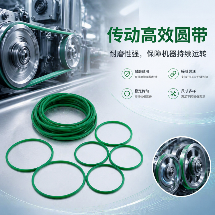 O型pu无缝一体环型带圆形带传动带聚氨酯TPU圆带