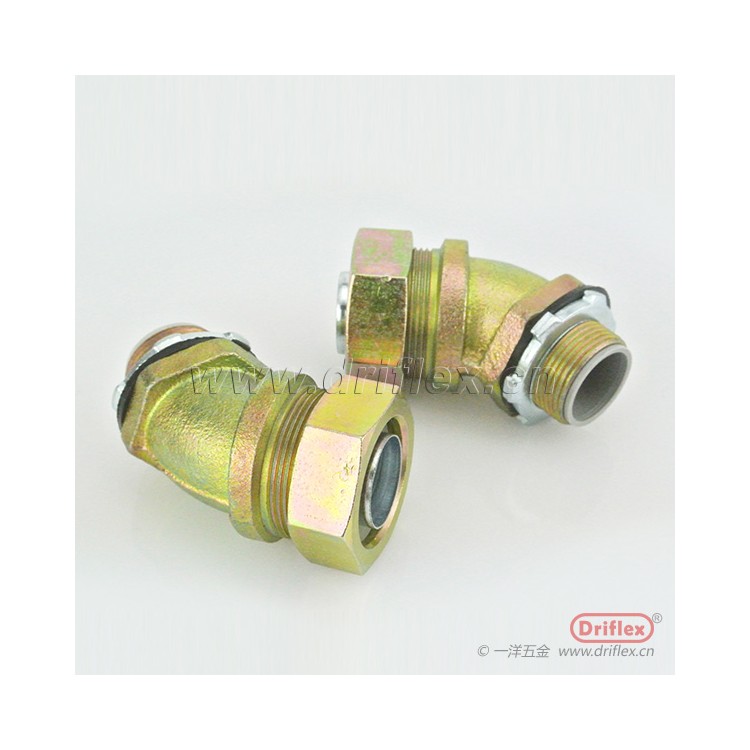 Driflex铁镀锌45度弯头金属软管接头M32*1.5