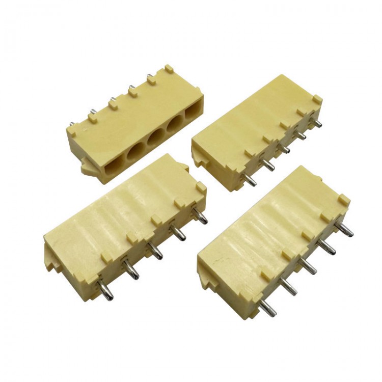 卧式插件连接器 6.35mm 5P黄色640466-1