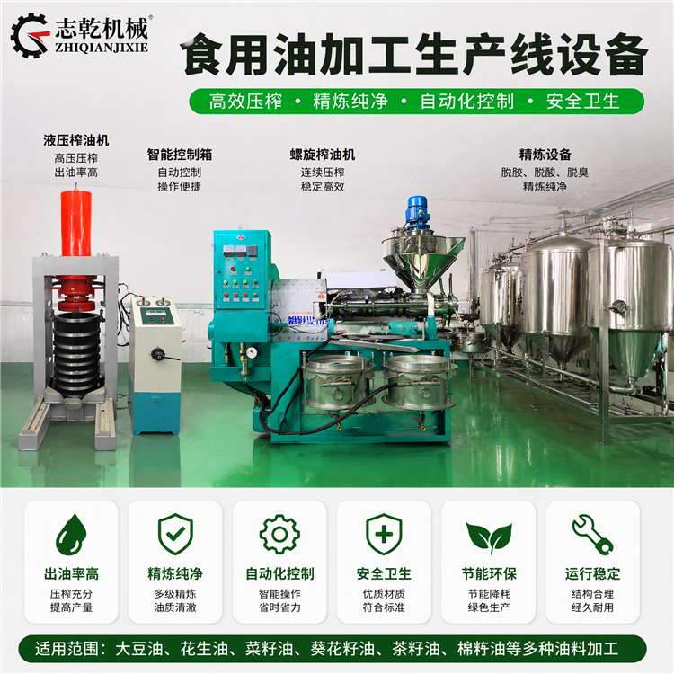 生产加工蓖麻油机器 工业蓖麻油提炼设备 预处理压榨精炼设备