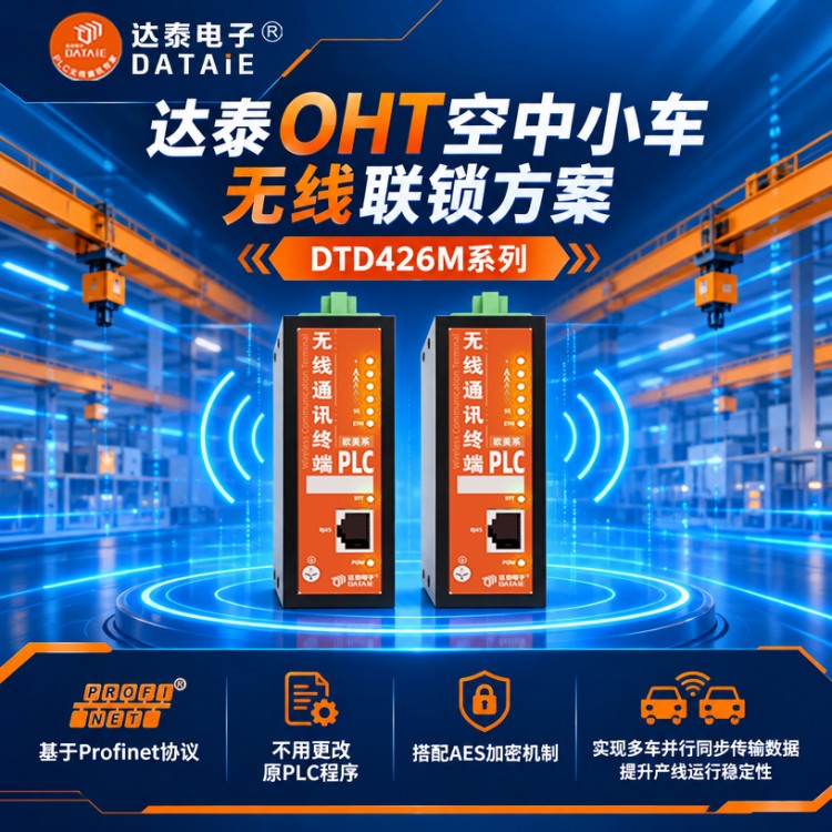 数控机床OHT小车与地面PLC无线通讯产线免布线联锁控制