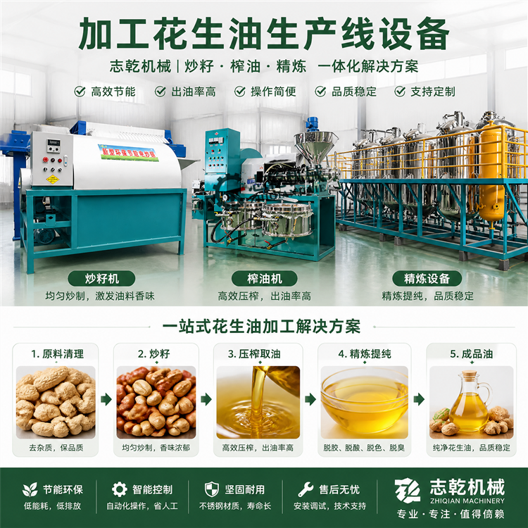 土榨花生油生产线设备 中小油厂全套榨油设备 粮油加工设备